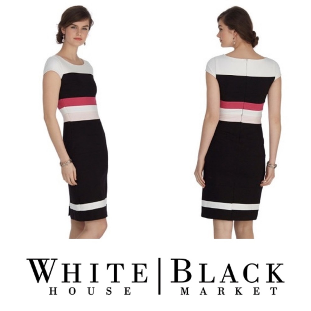 WHBM  Cap sleeve colorblock sheath dress sz 6
